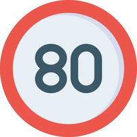 80 Speed Limit Vector Icon