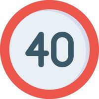 40 Speed Limit Vector Icon