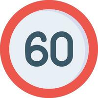 60 Speed Limit Vector Icon