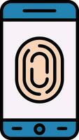 Mobile Fingerprint Lock Vector Icon