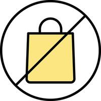 No Plastic Bags Vector Icon