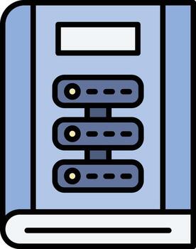 biblioteca base de datos vector icono