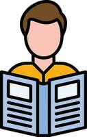 Man Reading Book Vector Icon