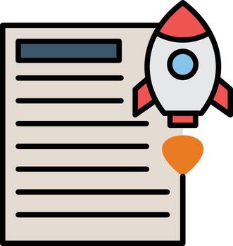 Project Launch Vector Icon