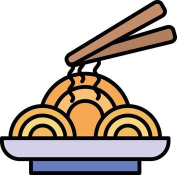 almohadilla tailandés vector icono