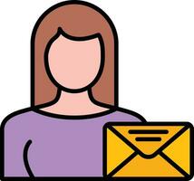 Woman with Envelope Vector Icon