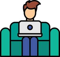 Working on Couch Vector Icon