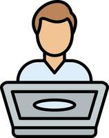 Student using Laptop Vector Icon