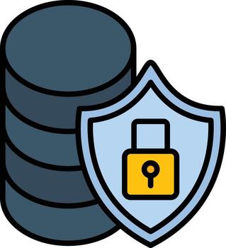 icono de vector de seguridad de base de datos