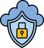 icono de vector de seguridad en la nube