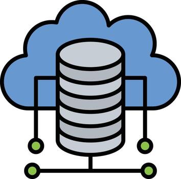 icono de vector de base de datos en la nube
