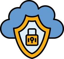 icono de vector de seguridad en la nube