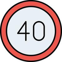 40 Speed Limit Vector Icon