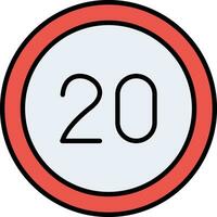 20 Speed Limit Vector Icon