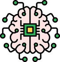 Brain Circuit Vector Icon