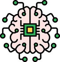 Brain Circuit Vector Icon