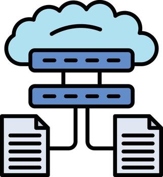 icono de vector de almacenamiento en la nube
