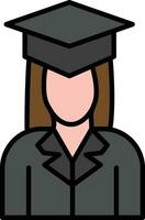 hembra graduado vector icono