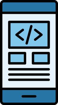 icono de vector de desarrollo de aplicaciones