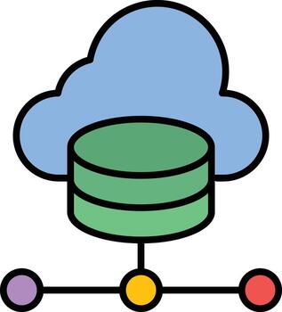 icono de vector de base de datos en la nube
