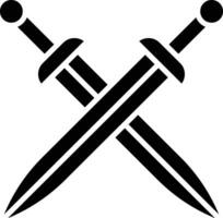 icono de vector de dos espadas