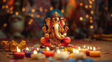 contento ganesh chaturti, India. generativo ai foto