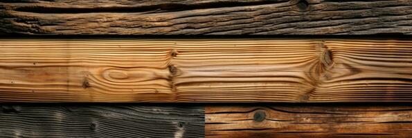 Industrial wood, timber, Pine wood timber, lumber, Wooden boards. Generative Ai photo