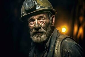 Gold mine worker.  livelihood. Generate Ai photo