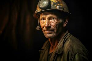 Gold mine worker.  livelihood. Generate Ai photo