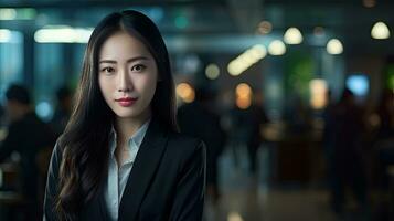 Asian young businesswoman, business corporate people. Generative Ai photo