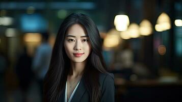 Asian young businesswoman, business corporate people. Generative Ai photo