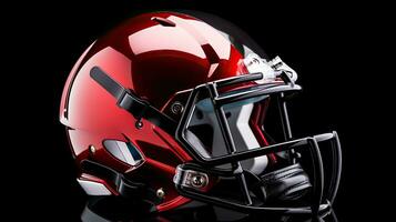 A red football helmet on a black background. Generative Ai photo