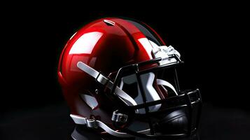 A red football helmet on a black background. Generative Ai photo