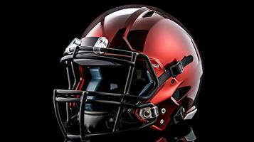 A red football helmet on a black background. Generative Ai photo