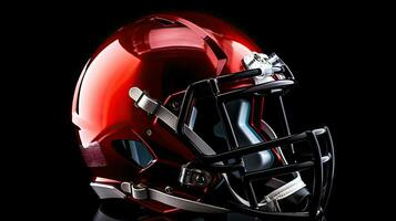 A red football helmet on a black background. Generative Ai photo