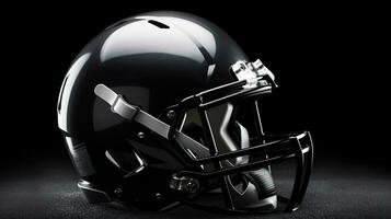 American football background with ball and black helmet. football helmet. Generative Ai photo