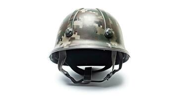 Helmet army isolated on white background. Generative Ai photo