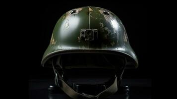 War helmet of military.  Generative Ai photo