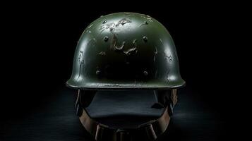 War helmet of military.  Generative Ai photo