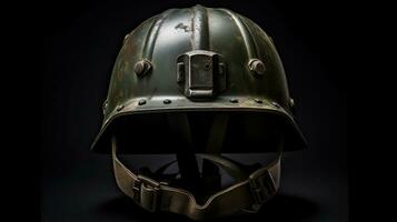 War helmet of military.  Generative Ai photo