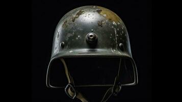 War helmet of military.  Generative Ai photo