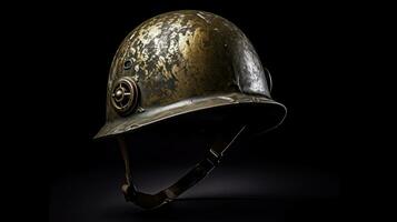 War helmet of military.  Generative Ai photo