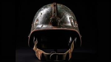 War helmet of military.  Generative Ai photo