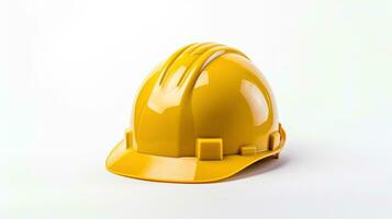 A yellow safety helmet isolated on white background. Generative Ai photo