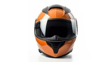 Motorcycle helmet over isolate on white background. Generative Ai photo