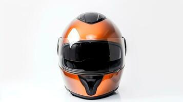 Motorcycle helmet over isolate on white background. Generative Ai photo