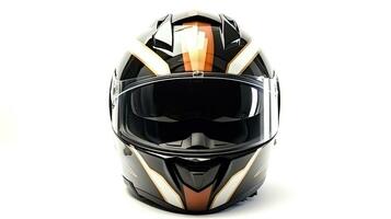 Motorcycle helmet over isolate on white background. Generative Ai photo