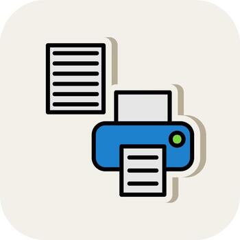 Printer Setup Vector Icon Design