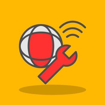 Network Troubleshooting Vector Icon Design