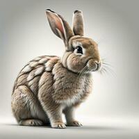Easter bunny on a solid color background. ai generative photo